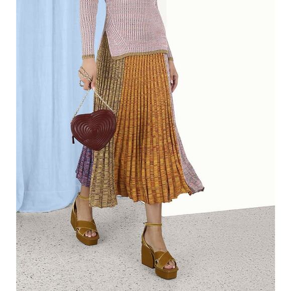 ZIMMERMANN NWT Kaleidoscope Mouline Pleated Knit Midi Skirt Size 2(US) NEW - Picture 1 of 7